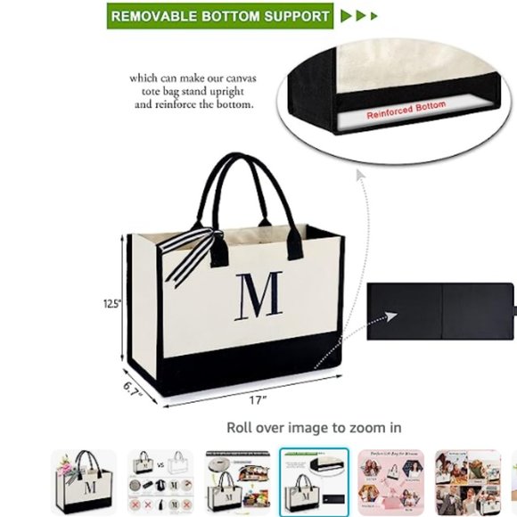 Canvas Tote Bag Embroidered M - Picture 2 of 4